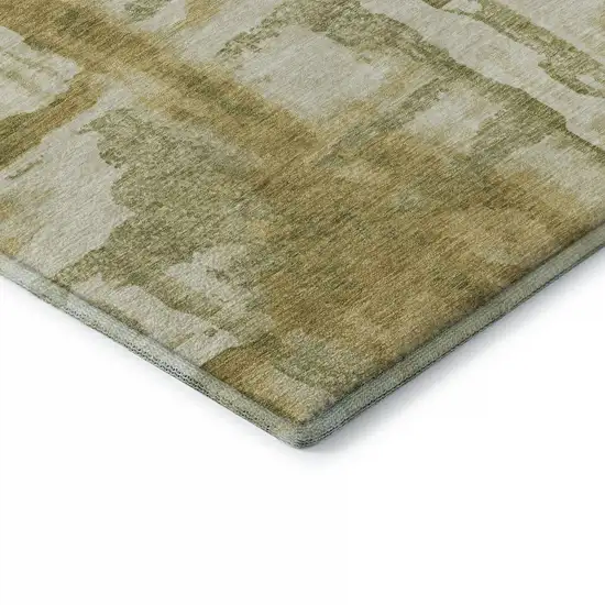 Sage And Ivory Abstract Washable Area Rug With UV Protection Photo 6