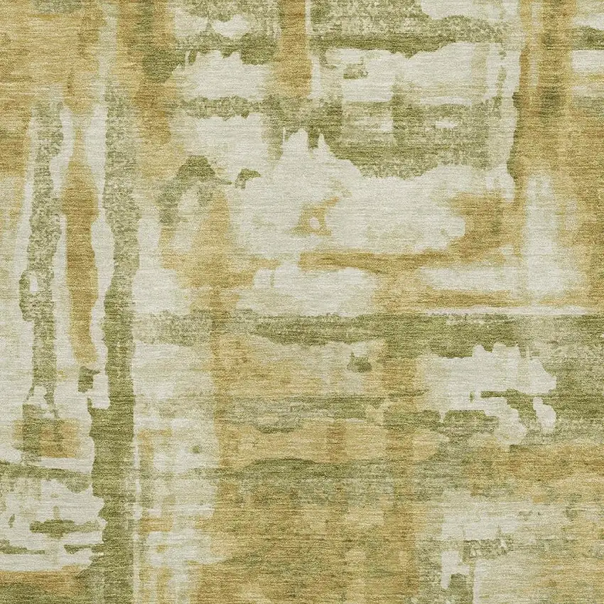 Sage And Ivory Abstract Washable Area Rug With UV Protection Photo 3