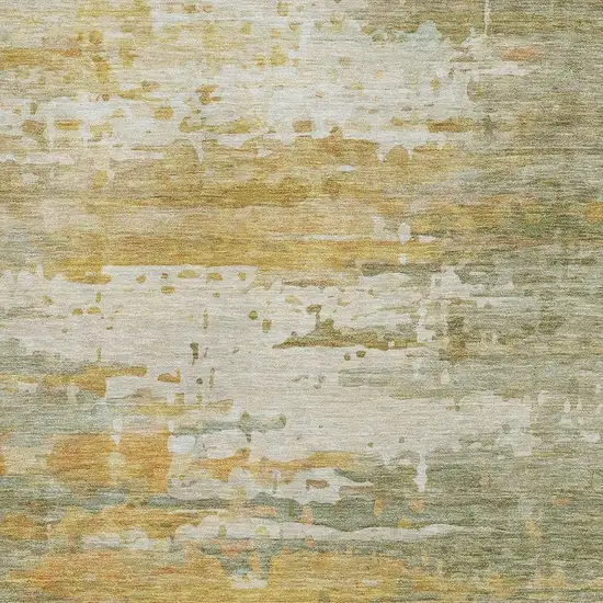 Sage And Ivory Abstract Washable Area Rug With UV Protection Photo 3