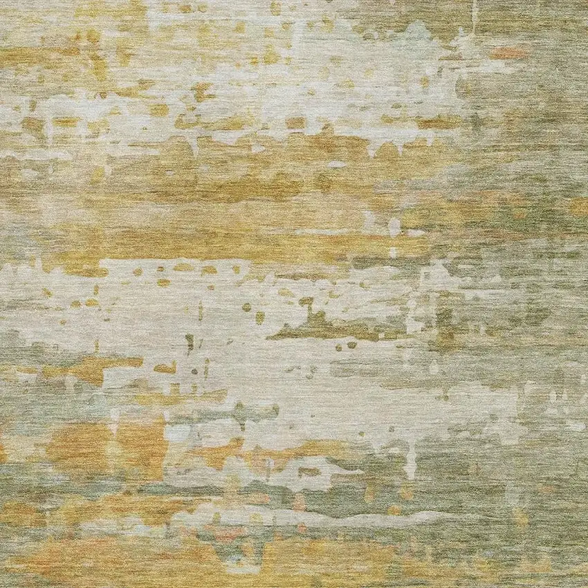 Sage And Ivory Abstract Washable Area Rug With UV Protection Photo 3