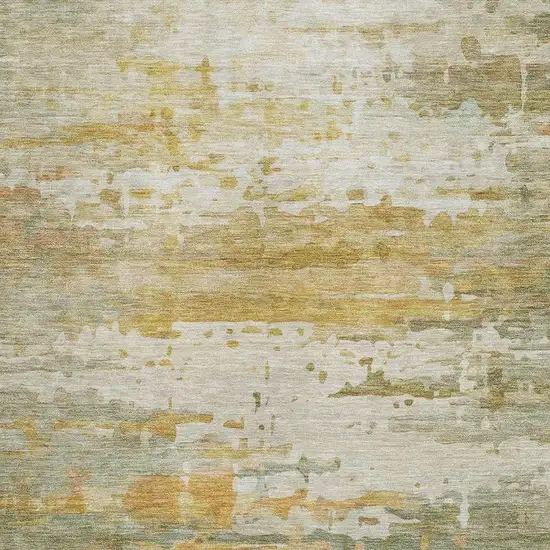 Sage And Ivory Abstract Washable Area Rug With UV Protection Photo 3