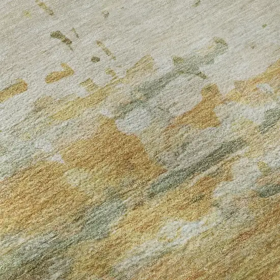 Sage And Ivory Abstract Washable Area Rug With UV Protection Photo 8