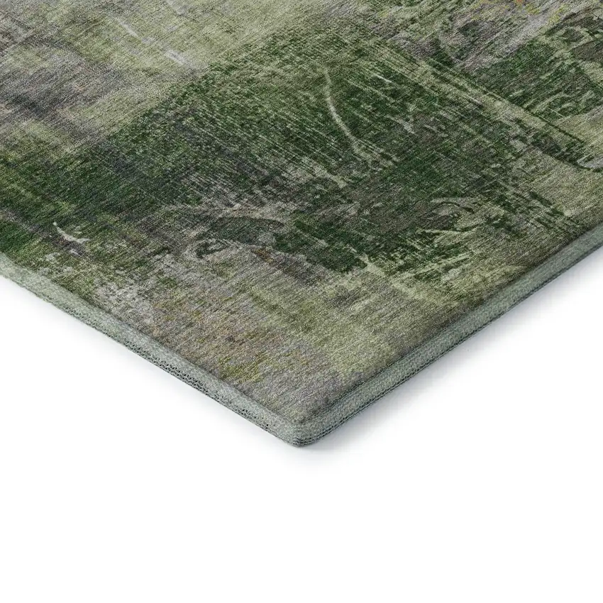 Sage And Ivory Abstract Washable Area Rug With UV Protection Photo 7