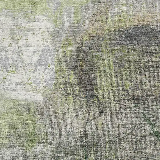Sage And Ivory Abstract Washable Area Rug With UV Protection Photo 3