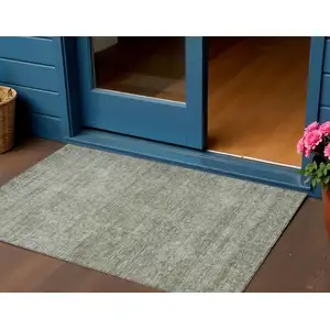 Photo of Sage And Ivory Abstract Washable Indoor Outdoor Area Rug