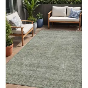 Photo of Sage And Ivory Abstract Washable Indoor Outdoor Area Rug