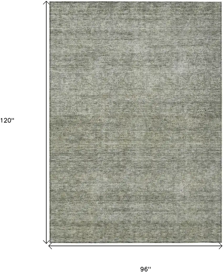Sage And Ivory Abstract Washable Indoor Outdoor Area Rug Photo 3