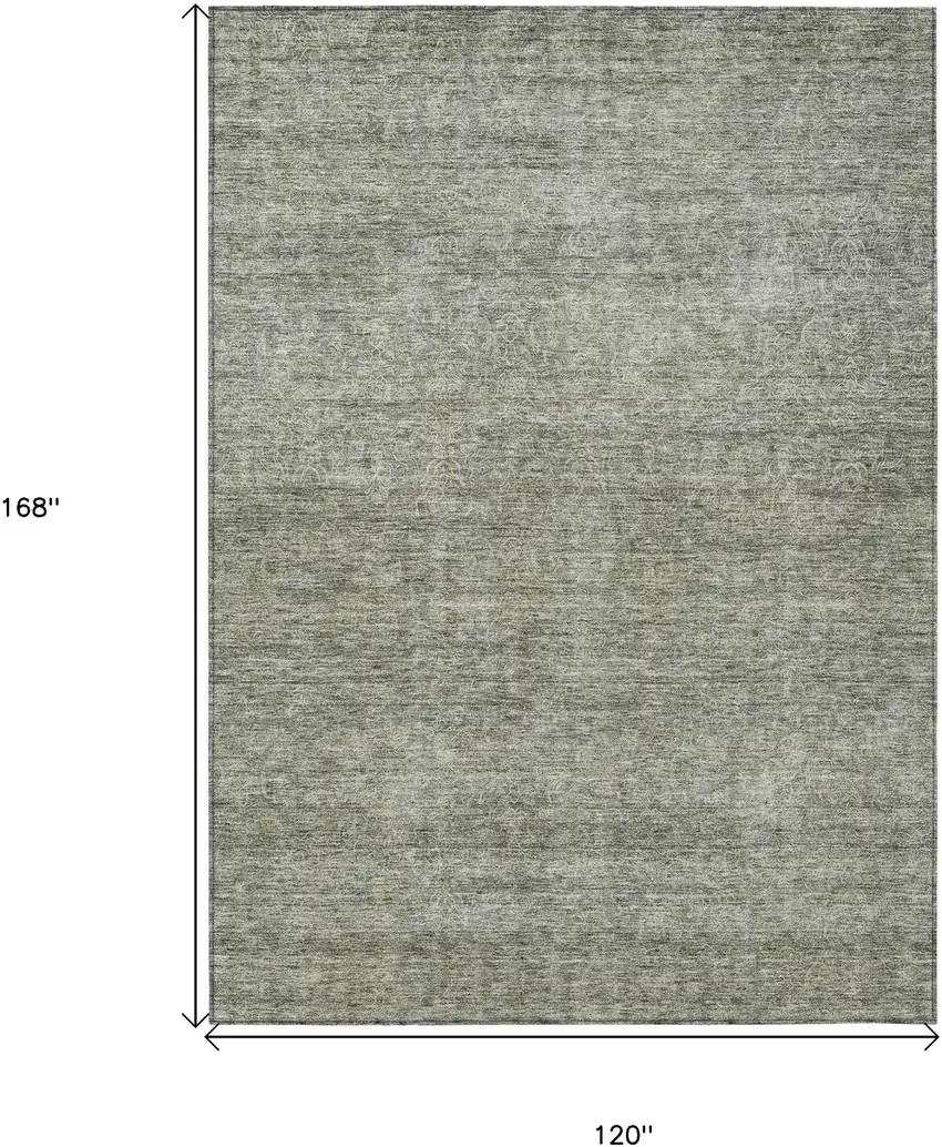Sage And Ivory Abstract Washable Indoor Outdoor Area Rug Photo 3