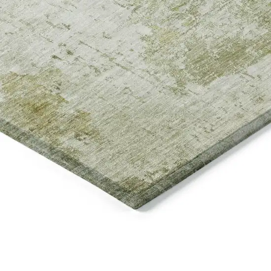 Sage And Ivory Abstract Washable Indoor Outdoor Area Rug Photo 7