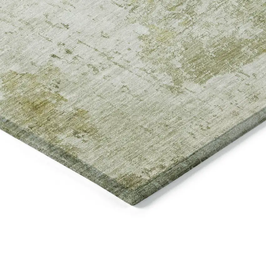 Sage And Ivory Abstract Washable Indoor Outdoor Area Rug Photo 9