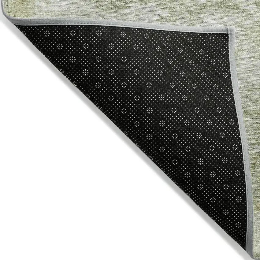Sage And Ivory Abstract Washable Indoor Outdoor Area Rug Photo 8