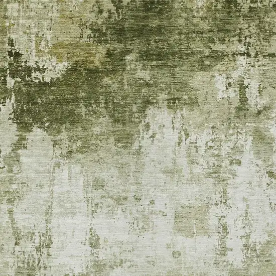 Sage And Ivory Abstract Washable Indoor Outdoor Area Rug Photo 3