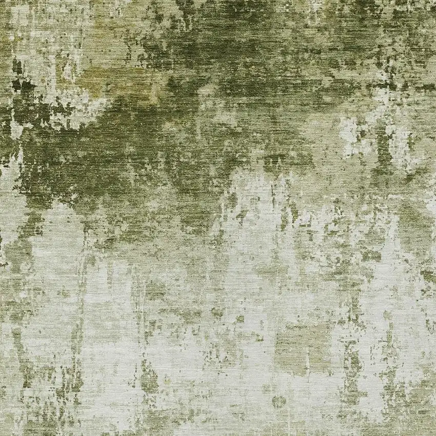Sage And Ivory Abstract Washable Indoor Outdoor Area Rug Photo 3