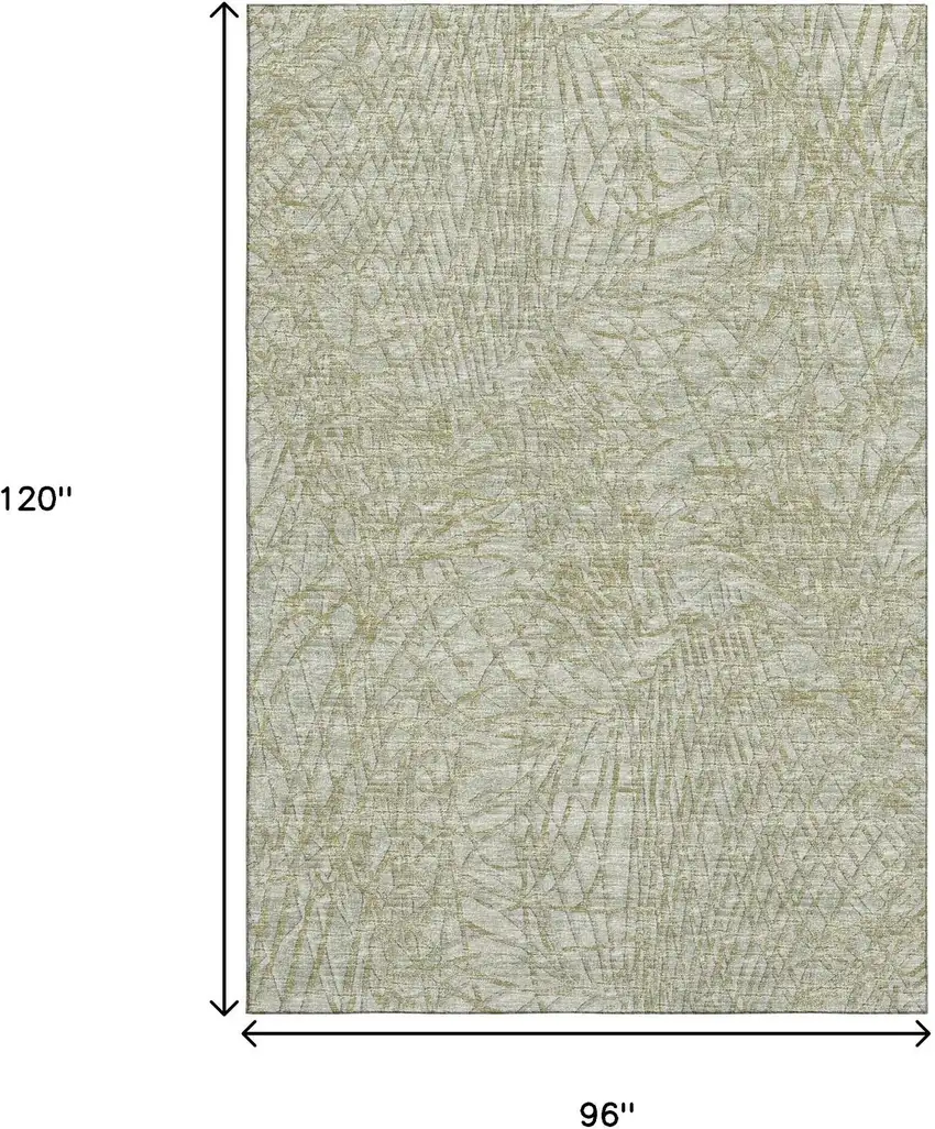 Sage And Ivory Abstract Washable Indoor Outdoor Area Rug Photo 3