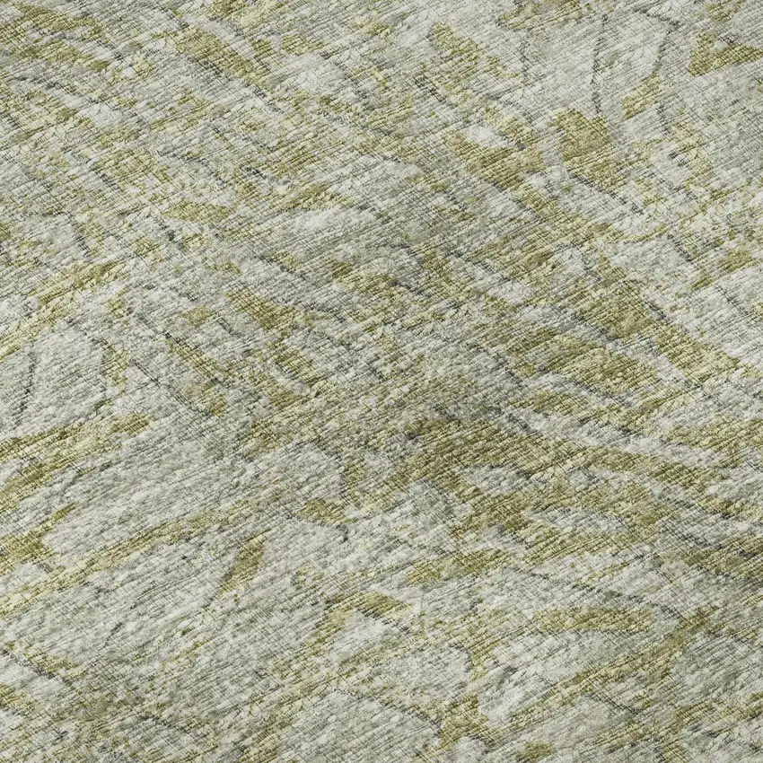 Sage And Ivory Abstract Washable Indoor Outdoor Area Rug Photo 7