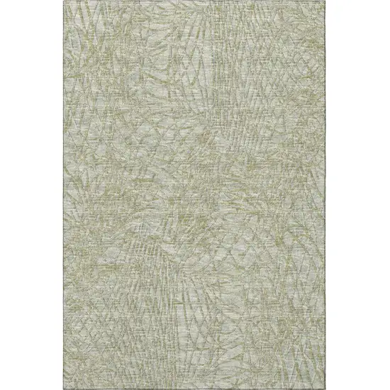 Sage And Ivory Abstract Washable Indoor Outdoor Area Rug Photo 2
