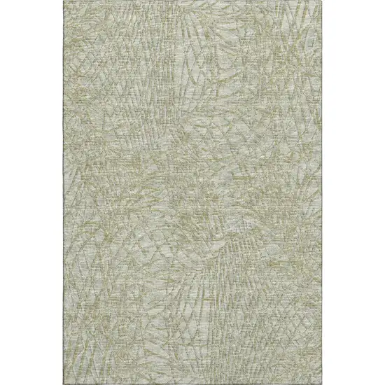 Sage And Ivory Abstract Washable Indoor Outdoor Area Rug Photo 2