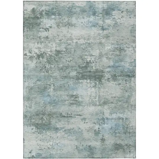 Sage And Ivory Abstract Washable Indoor Outdoor Area Rug Photo 7