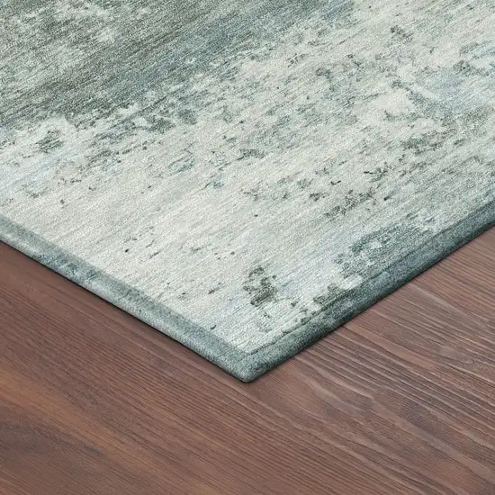 Sage And Ivory Abstract Washable Indoor Outdoor Area Rug Photo 9