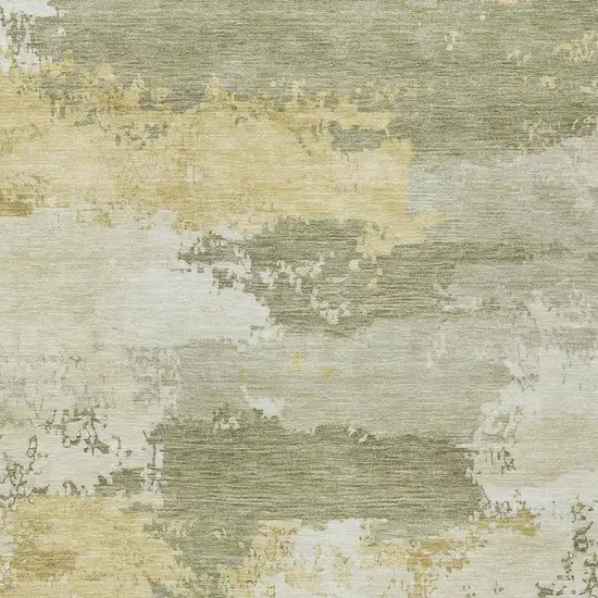 Sage And Ivory Abstract Washable Indoor Outdoor Area Rug Photo 3