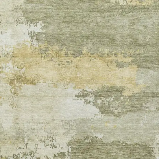 Sage And Ivory Abstract Washable Indoor Outdoor Area Rug Photo 8