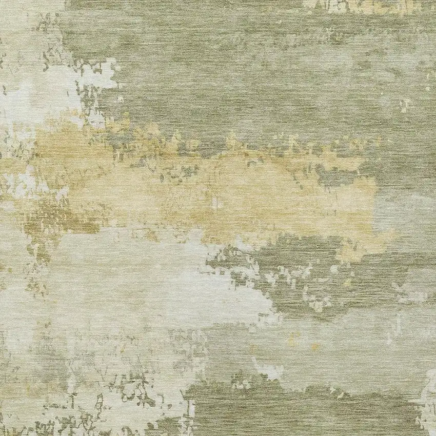 Sage And Ivory Abstract Washable Indoor Outdoor Area Rug Photo 8