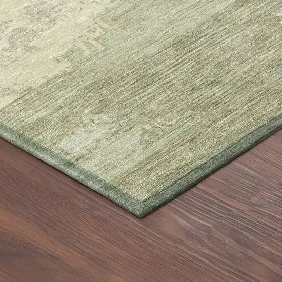 Sage And Ivory Abstract Washable Indoor Outdoor Area Rug Photo 9