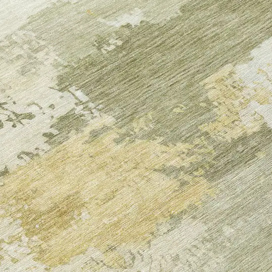 Sage And Ivory Abstract Washable Indoor Outdoor Area Rug Photo 1