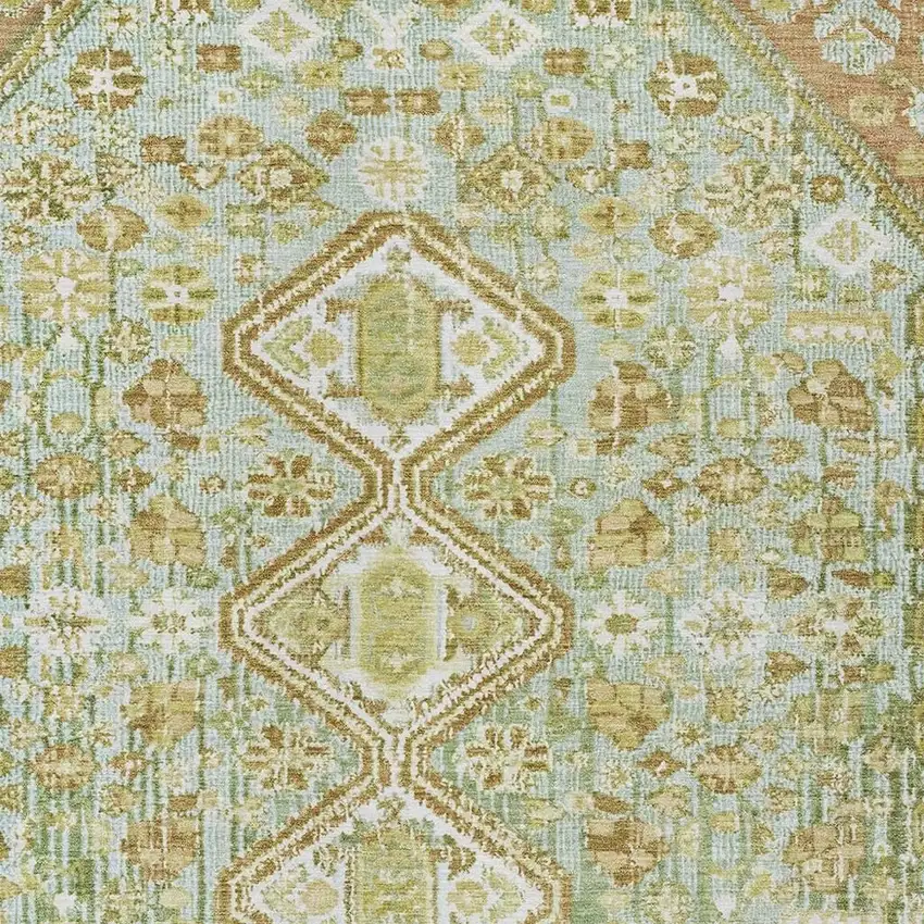 Sage And Ivory Aztec Washable Indoor Outdoor Area Rug Photo 3