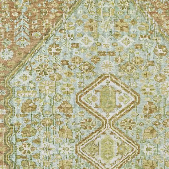 Sage And Ivory Aztec Washable Indoor Outdoor Area Rug Photo 7
