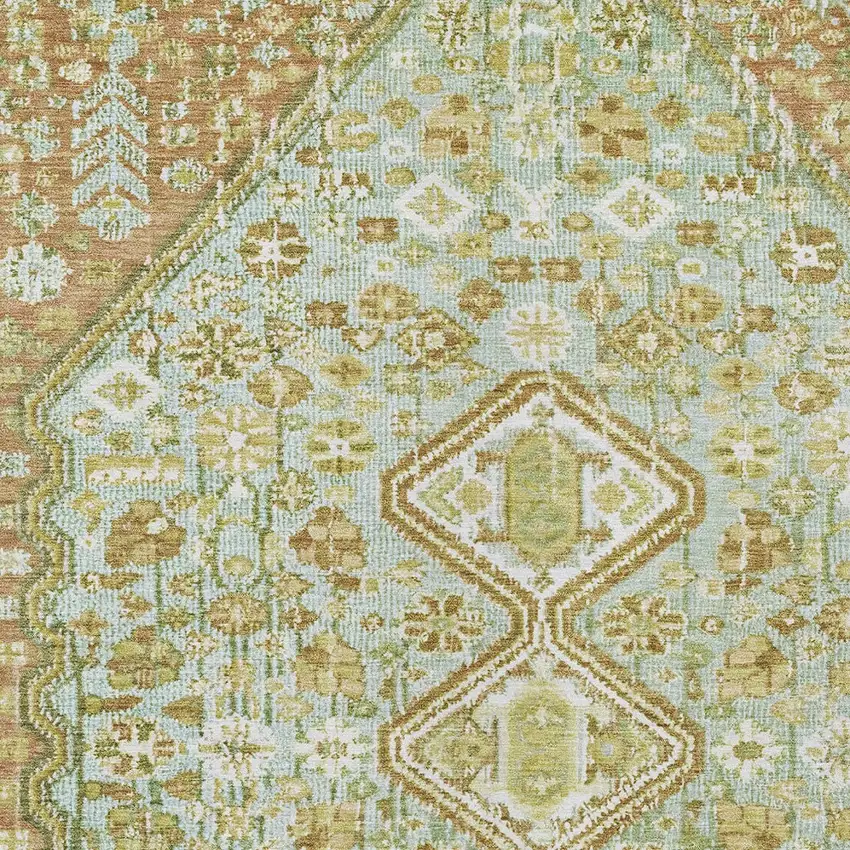 Sage And Ivory Aztec Washable Indoor Outdoor Area Rug Photo 7