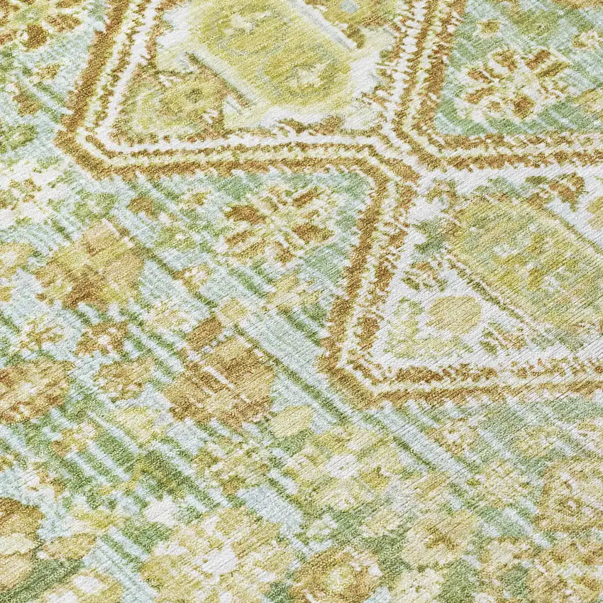 Sage And Ivory Aztec Washable Indoor Outdoor Area Rug Photo 9