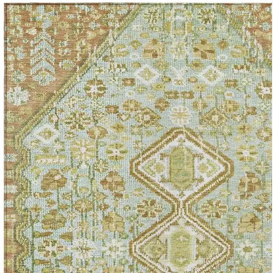 Sage And Ivory Aztec Washable Indoor Outdoor Area Rug Photo 4