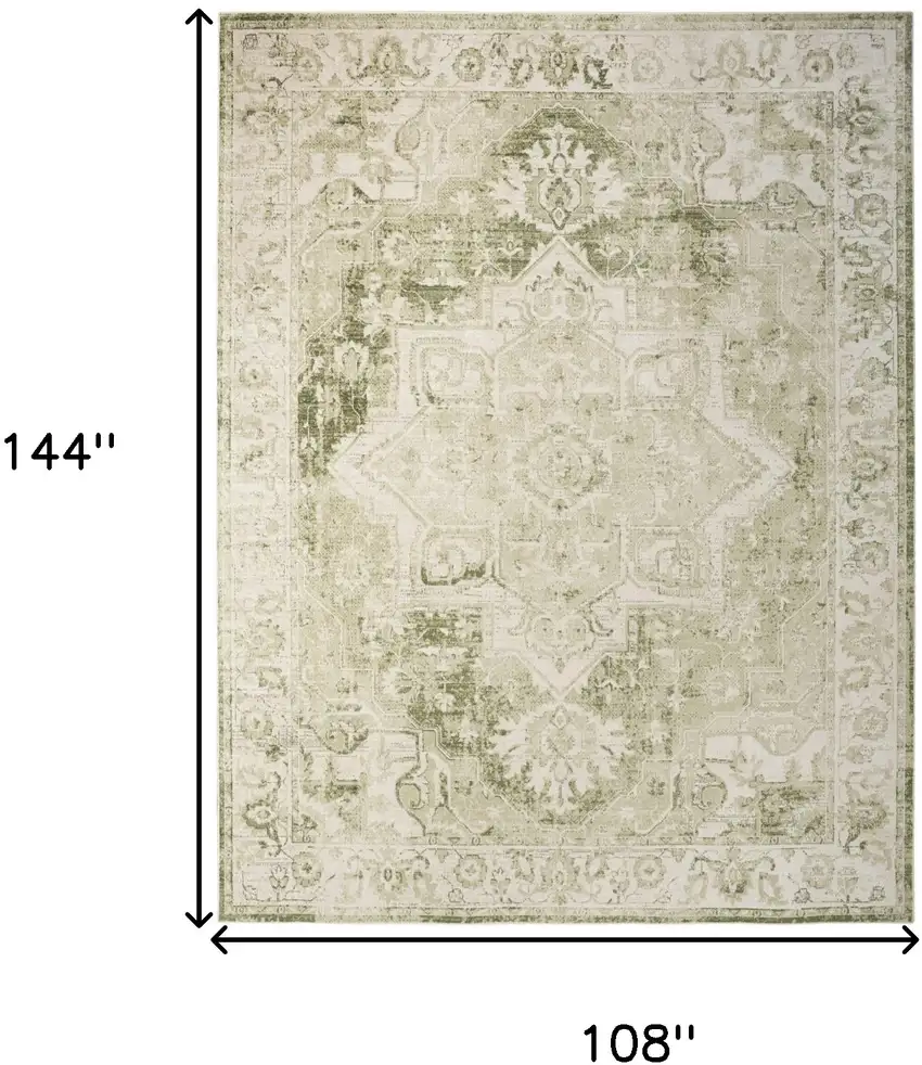 Sage And Ivory Floral Area Rug Photo 3