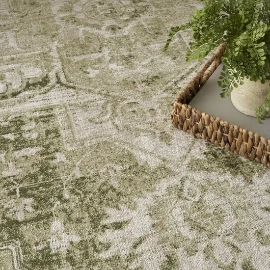 Sage And Ivory Floral Area Rug Photo 5