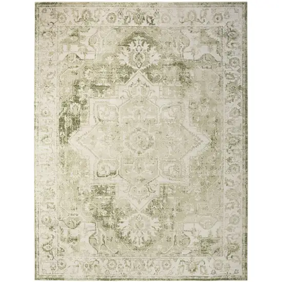 Sage And Ivory Floral Area Rug Photo 8