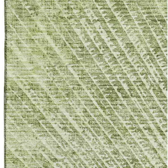 Sage And Ivory Geometric Washable Area Rug With UV Protection Photo 3