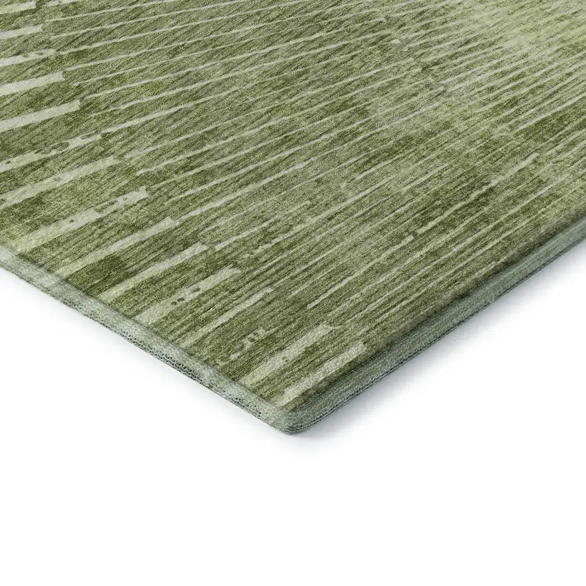 Sage And Ivory Geometric Washable Area Rug With UV Protection Photo 8