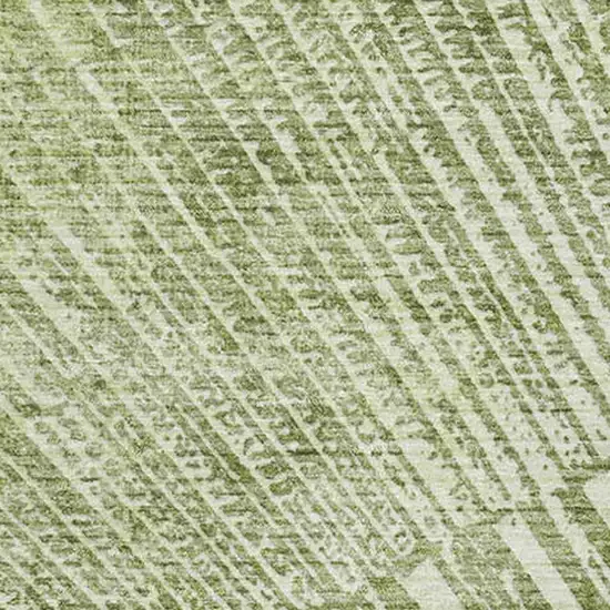 Sage And Ivory Geometric Washable Area Rug With UV Protection Photo 3