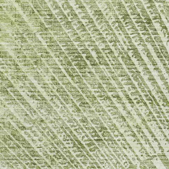 Sage And Ivory Geometric Washable Area Rug With UV Protection Photo 3