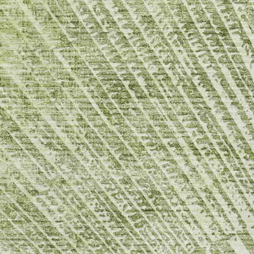 Sage And Ivory Geometric Washable Area Rug With UV Protection Photo 3