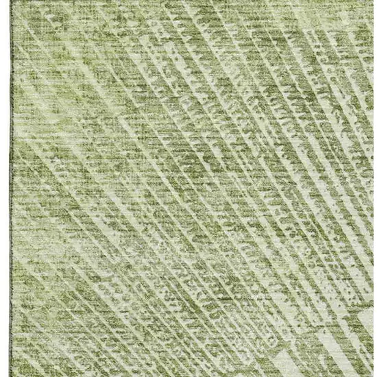 Sage And Ivory Geometric Washable Area Rug With UV Protection Photo 4
