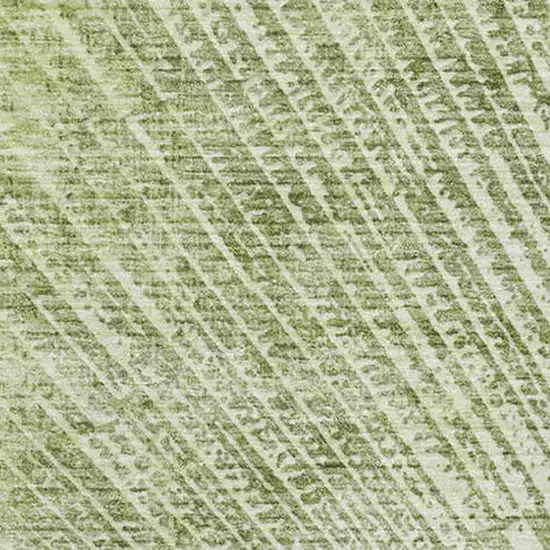 Sage And Ivory Geometric Washable Area Rug With UV Protection Photo 3