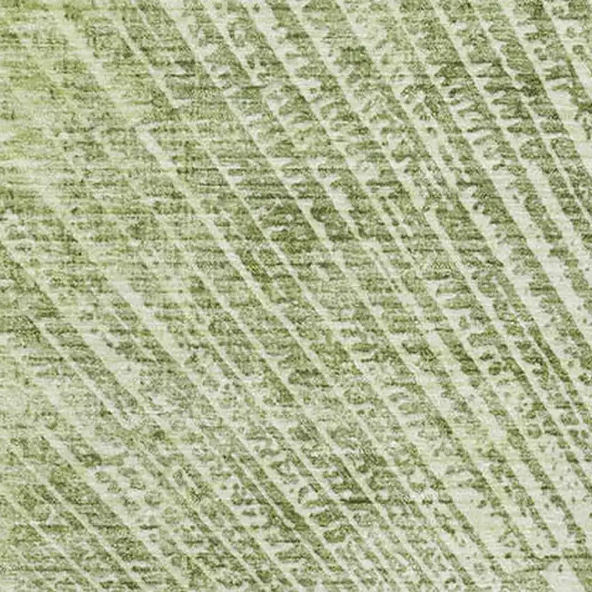 Sage And Ivory Geometric Washable Area Rug With UV Protection Photo 3