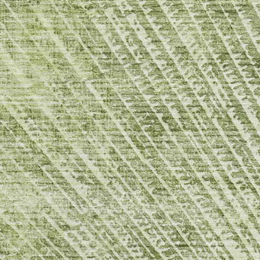 Sage And Ivory Geometric Washable Area Rug With UV Protection Photo 3