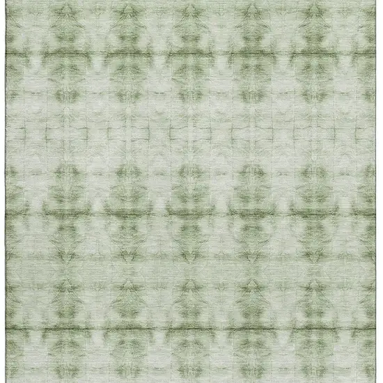 Sage And Ivory Geometric Washable Area Rug With UV Protection Photo 4
