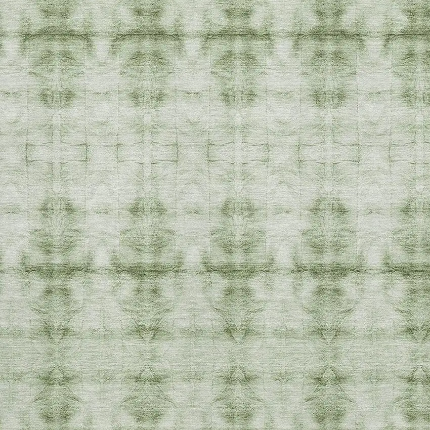 Sage And Ivory Geometric Washable Area Rug With UV Protection Photo 3