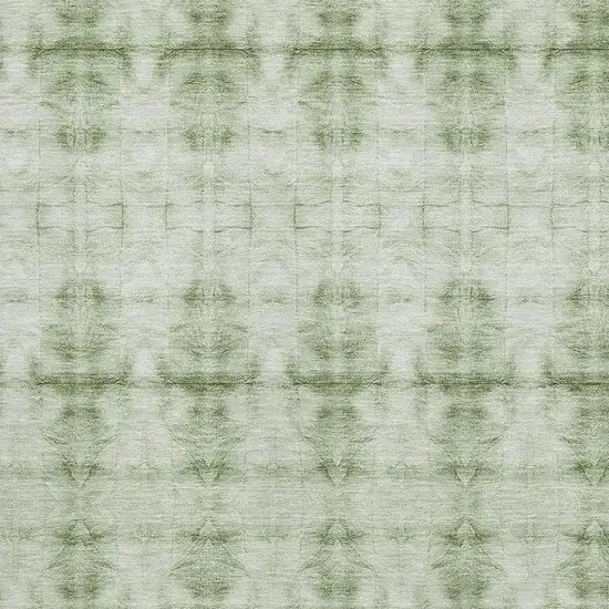 Sage And Ivory Geometric Washable Area Rug With UV Protection Photo 3