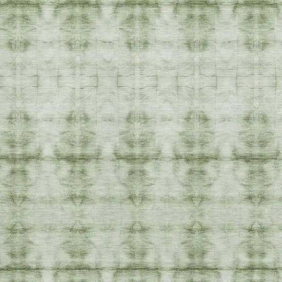 Sage And Ivory Geometric Washable Area Rug With UV Protection Photo 3