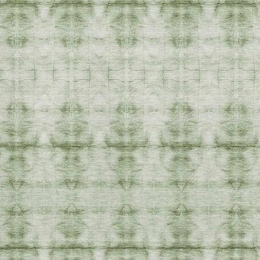 Sage And Ivory Geometric Washable Area Rug With UV Protection Photo 3